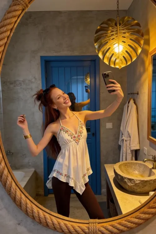 sexy red hair skinny escort